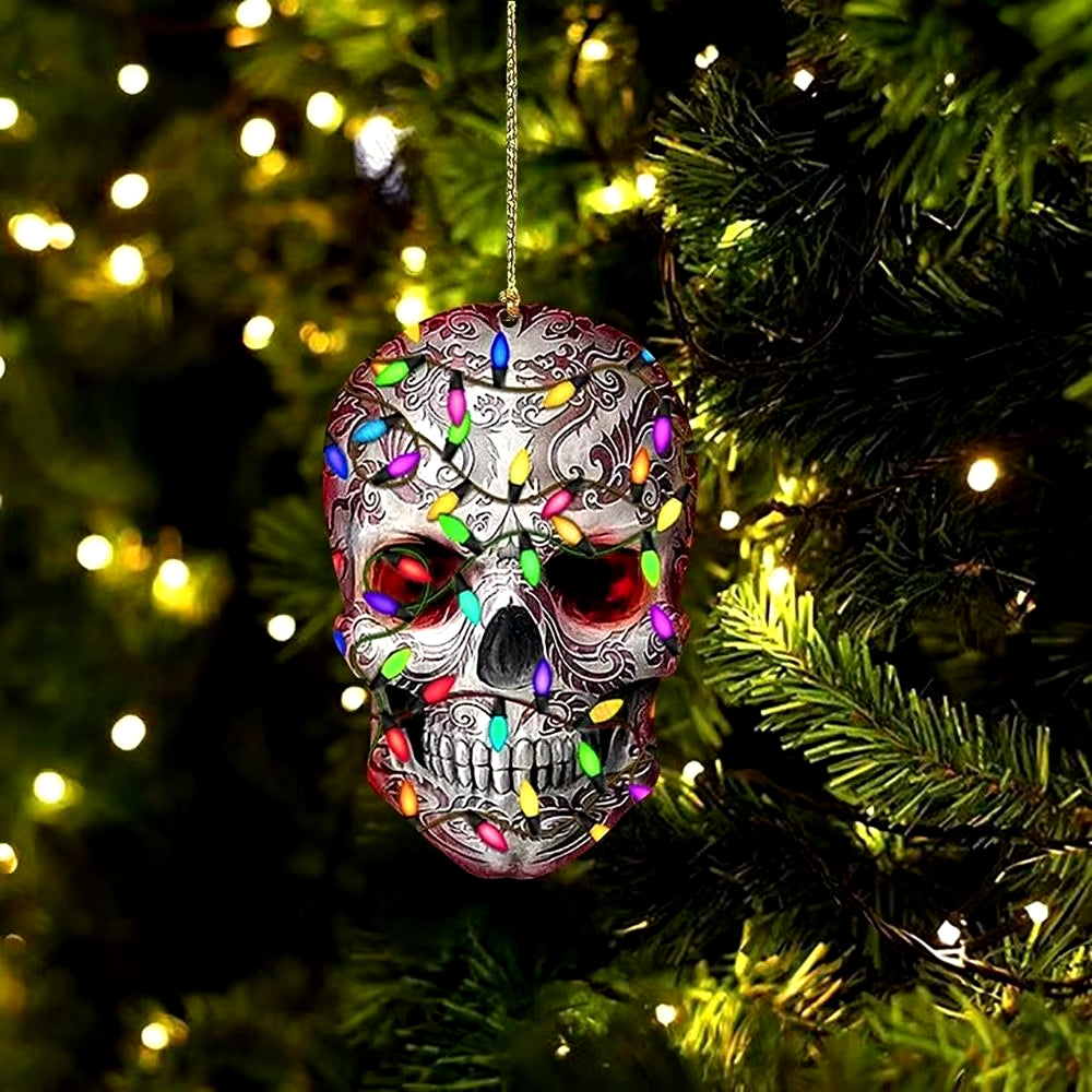 Christmas Tree Skull Ornament