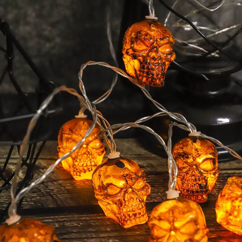 6M 40 Skull Bulbs LED String Lights Battery