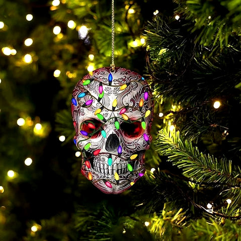 Christmas Tree Skull Ornament