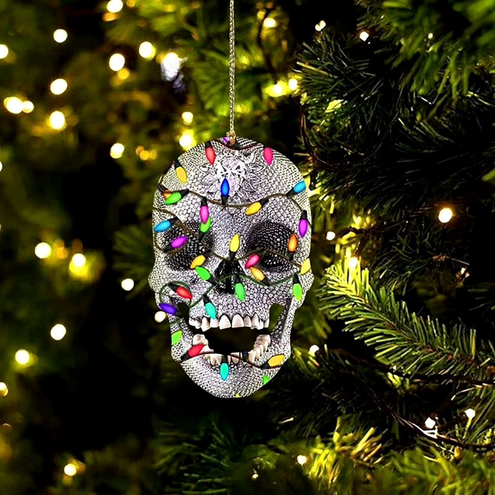 Christmas Tree Skull Ornament