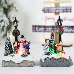 2pc Set Lighted Christmas Ornament Tabletop Decorations