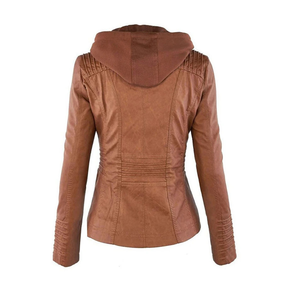 Slim Hooded Motorcycle Windbreaker Coat Jacket