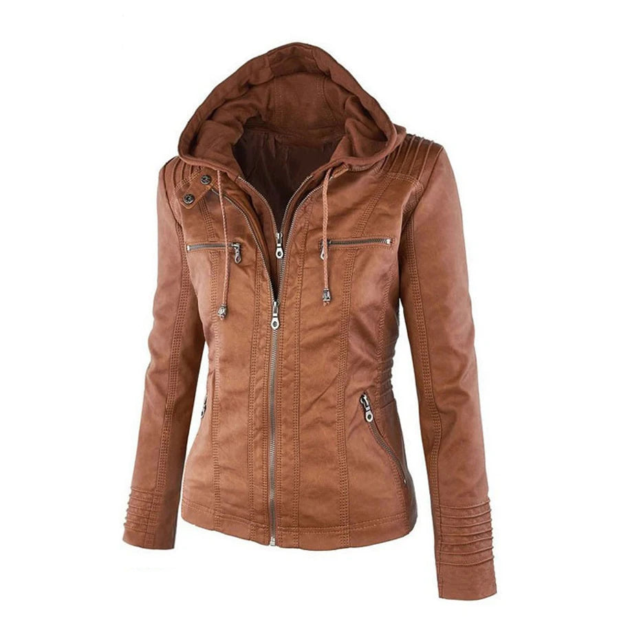Slim Hooded Motorcycle Windbreaker Coat Jacket