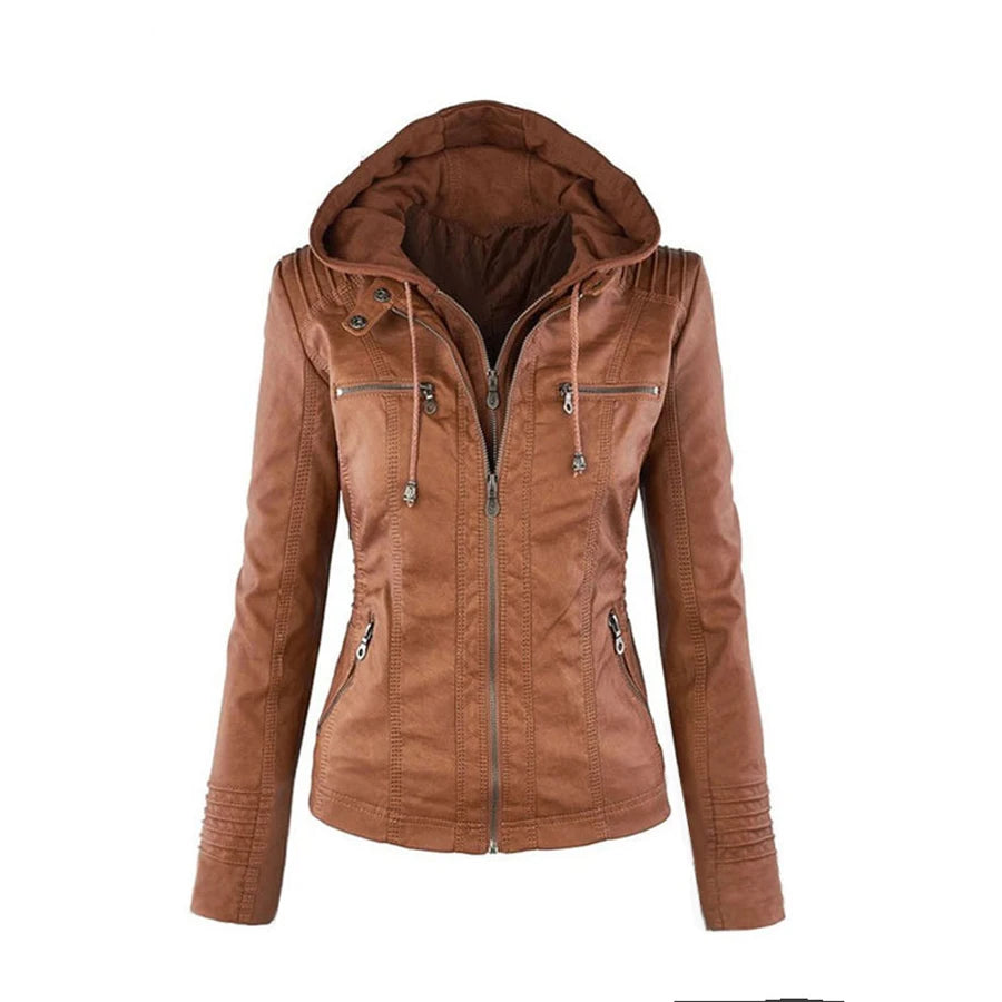 Slim Hooded Motorcycle Windbreaker Coat Jacket