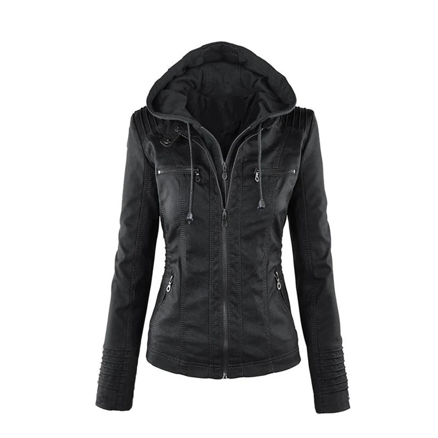 Slim Hooded Motorcycle Windbreaker Coat Jacket