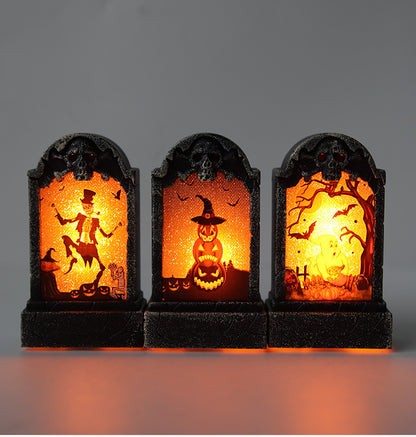 4pc Set Halloween LED Tombstone Decorations