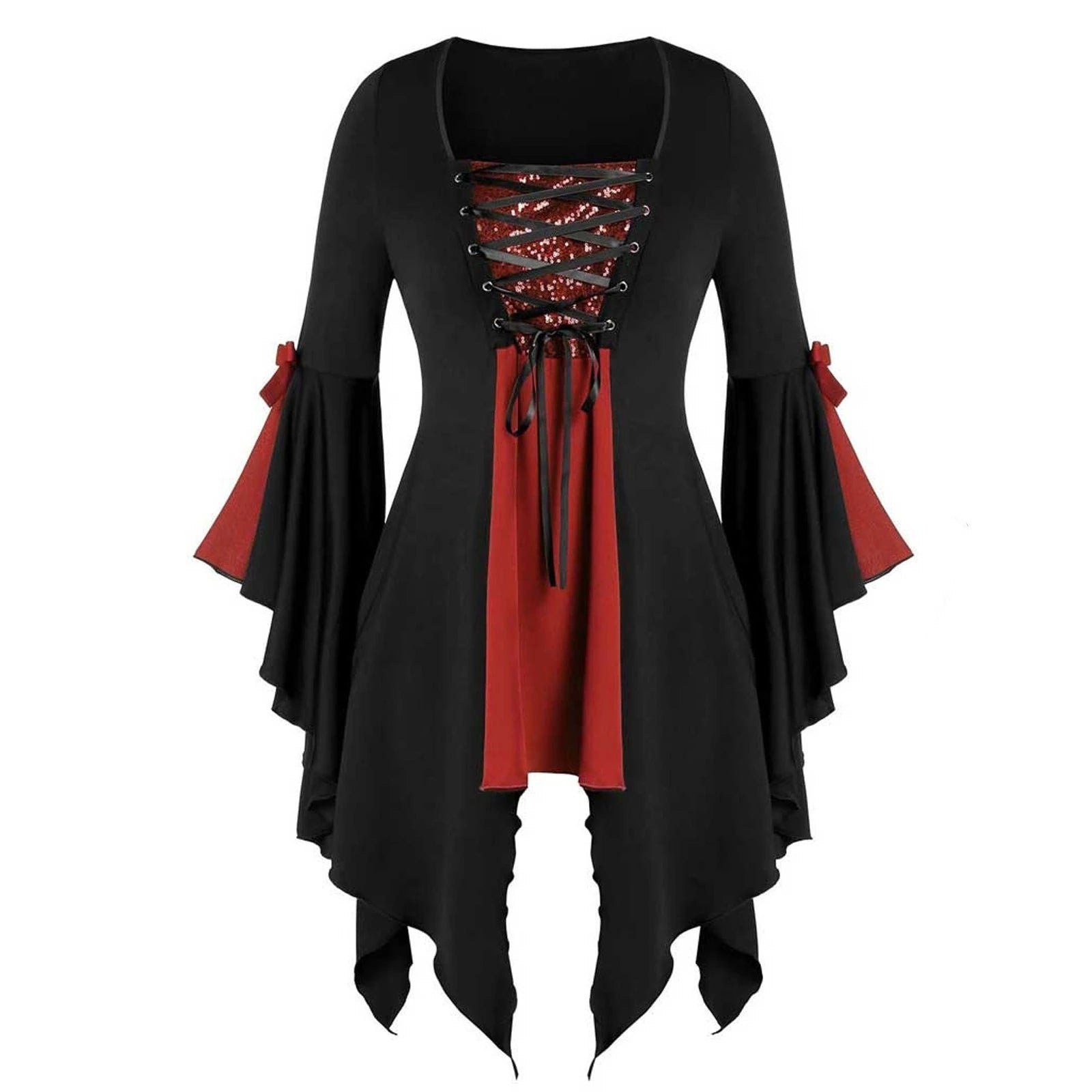 Plus Size Sequined Gothic Tunic Shirt