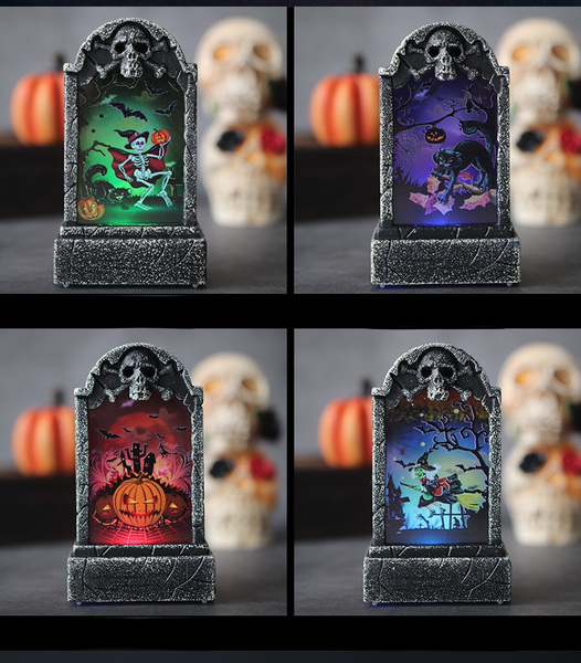 4pc Set Halloween LED Tombstone Decorations