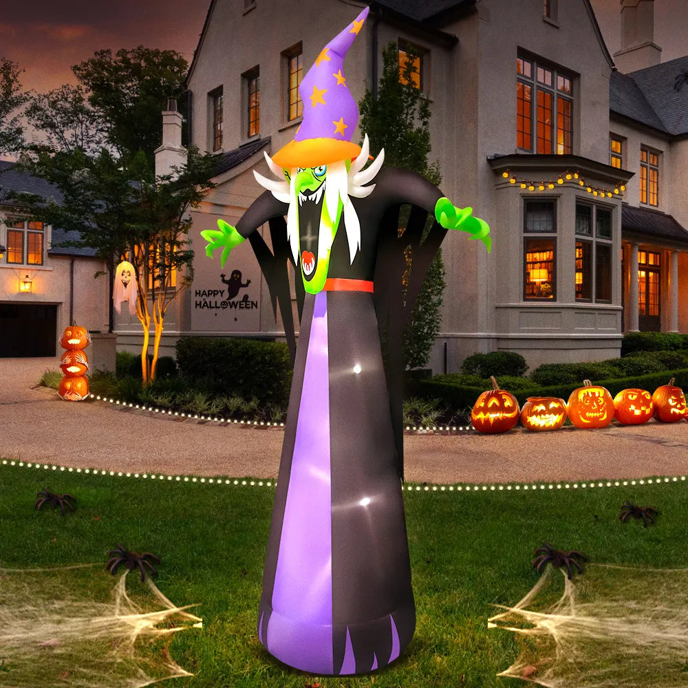 10FT Tall Inflatable Witch LED Lights
