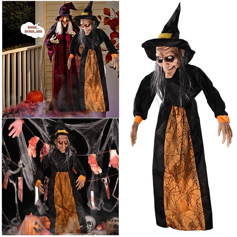Halloween Hanging Glowing Electric Witch Decoration