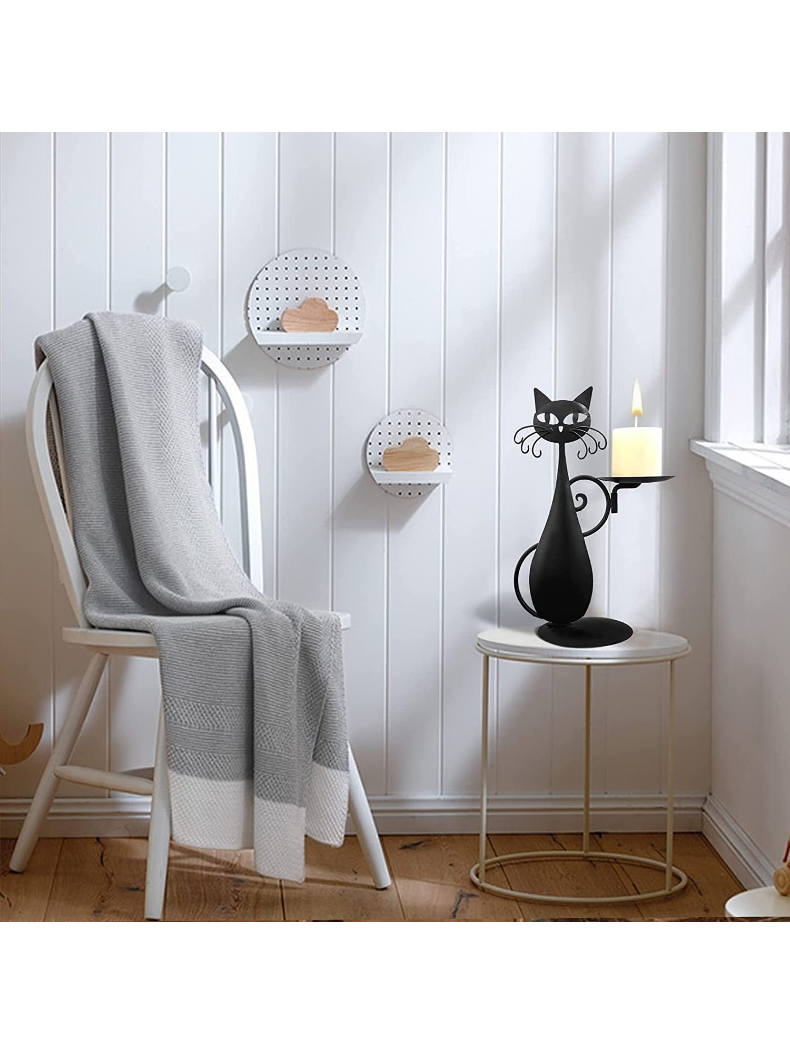 Black Cat Candle Holder