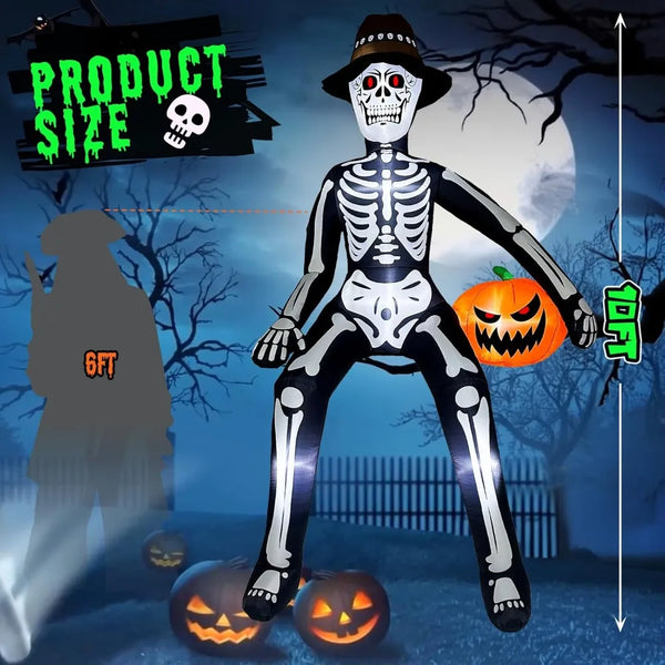 10FT Tall Inflatable Halloween Skeleton