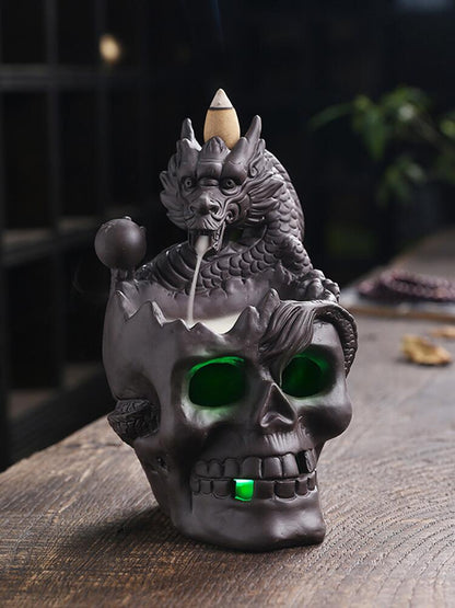 LED Dragon Fountain Incense Holder