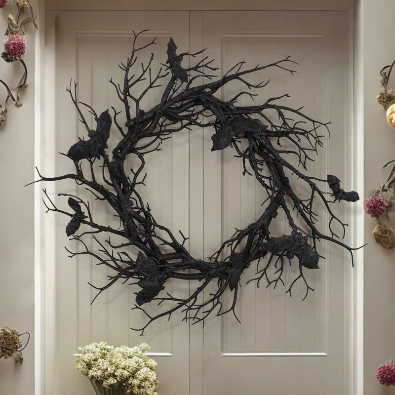 Halloween Bats LED Lights Wreath