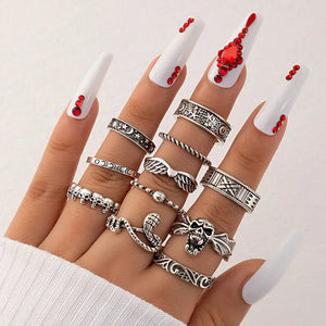 11pc Gothic Style Rings