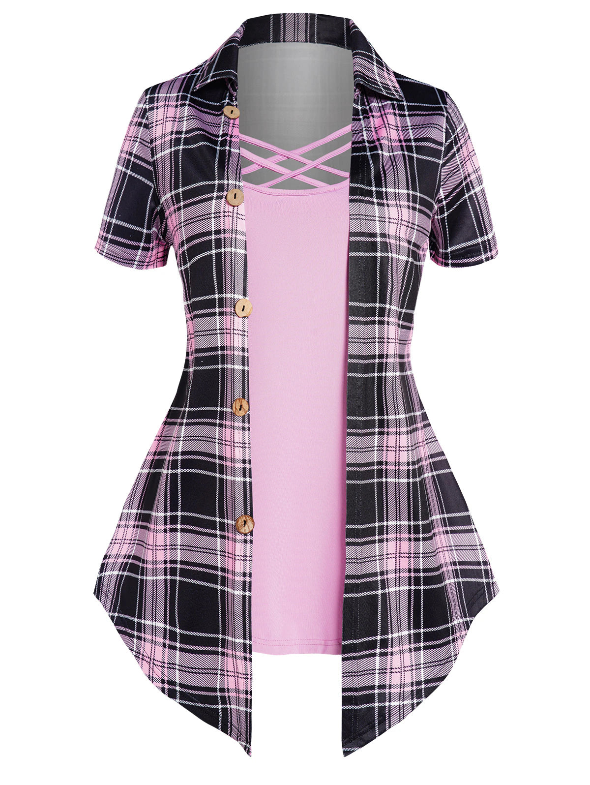 Criss-Cross Plaid Shirt