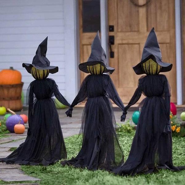 Light Up Sound Activated Halloween Witch Stake Decoration