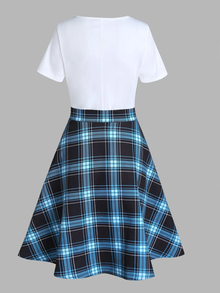 Vintage Style Plaid Dress