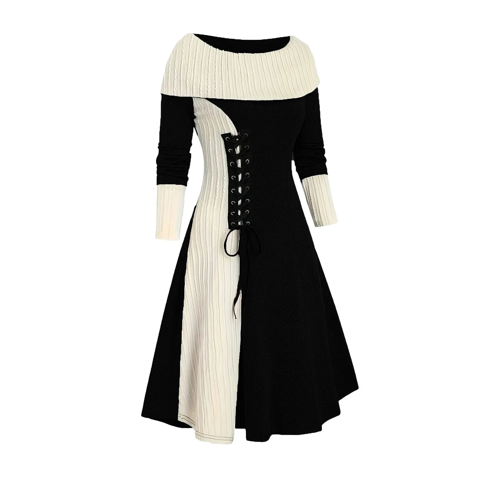 Knitted Lace Up Dress