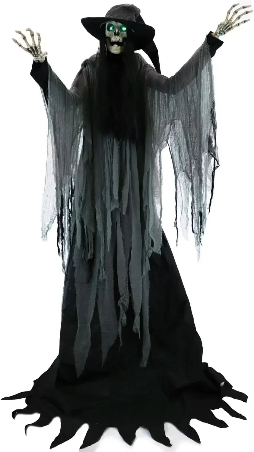 7.5 Feet Motion Activated Animatronic Talking Witch Halloween Prop