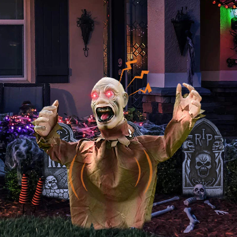 Halloween Scary Sound Activated Glowing Doll Decoration