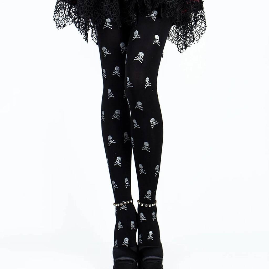 One Size Skull Pantyhose Stockings