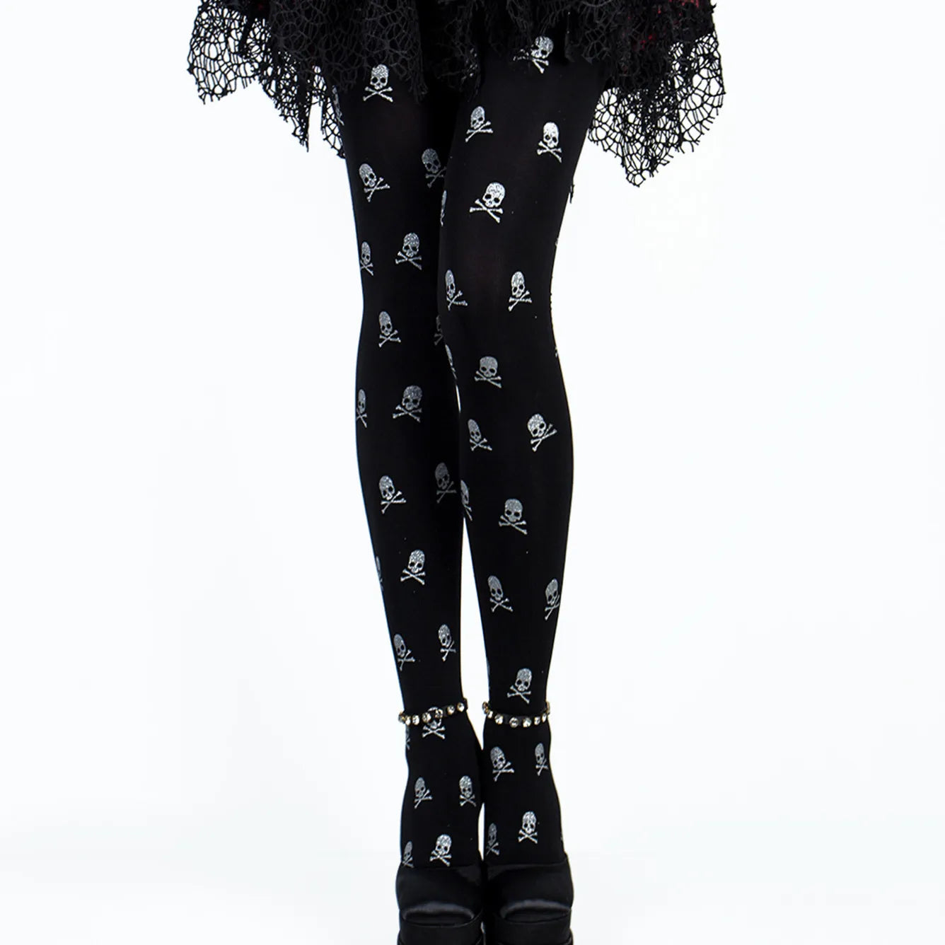 One Size Skull Pantyhose Stockings
