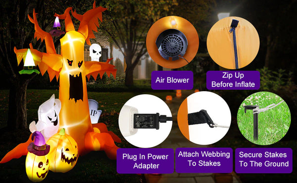 8ft Halloween Scary Tree Inflatable Decoration