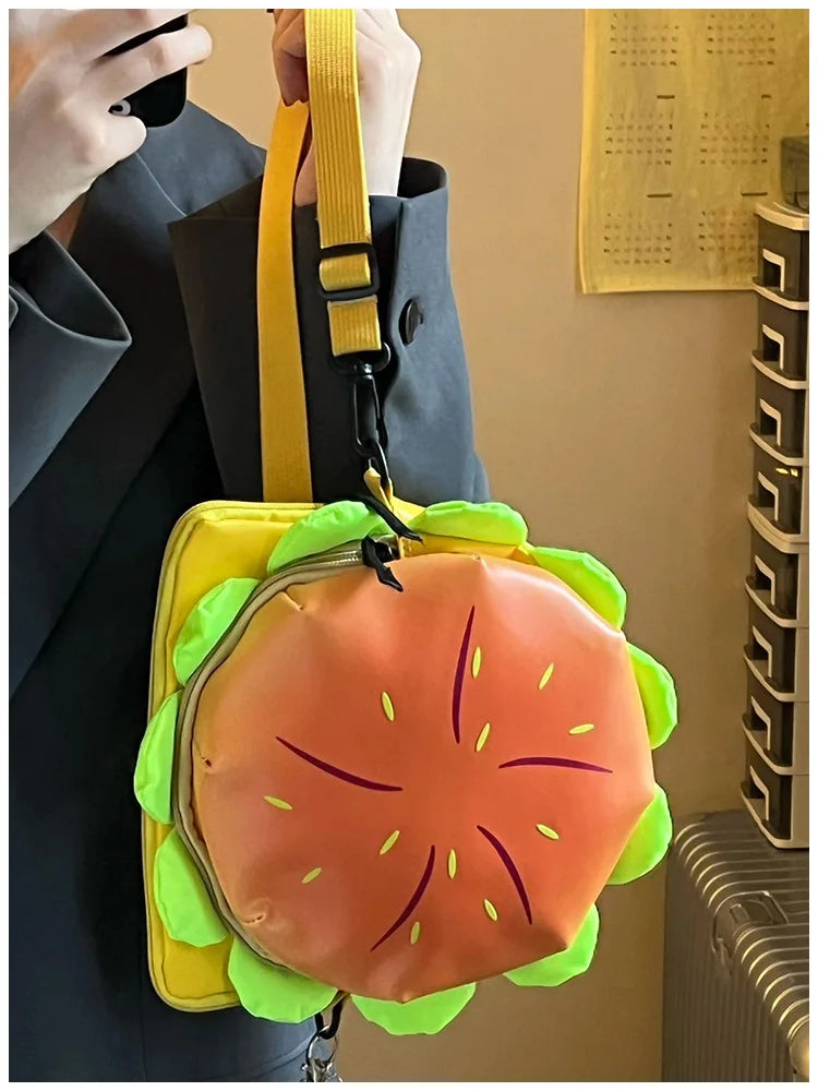 Hamburger Shaped Shoulder Handbag Purse