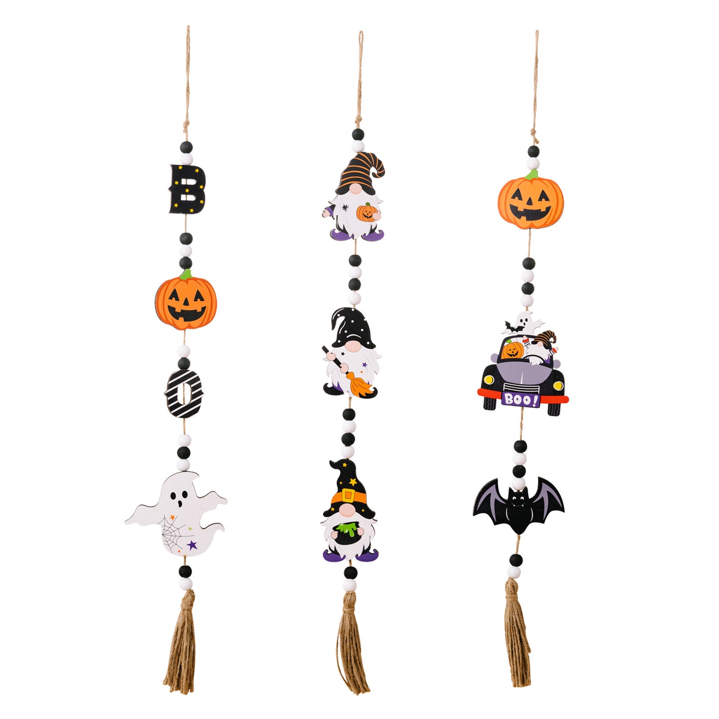 3pc Set Wooden Hanging Halloween Wall Decorations