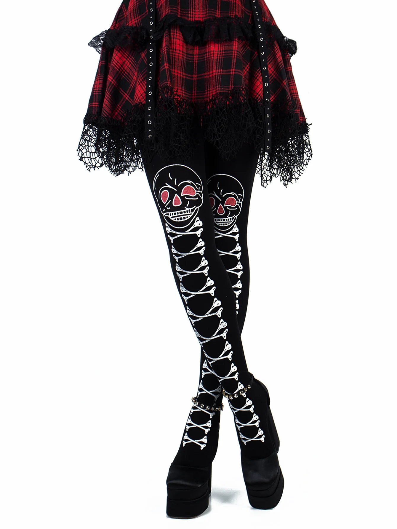 One Size Skull Pantyhose Stockings