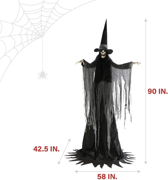 7.5 Feet Motion Activated Animatronic Talking Witch Halloween Prop