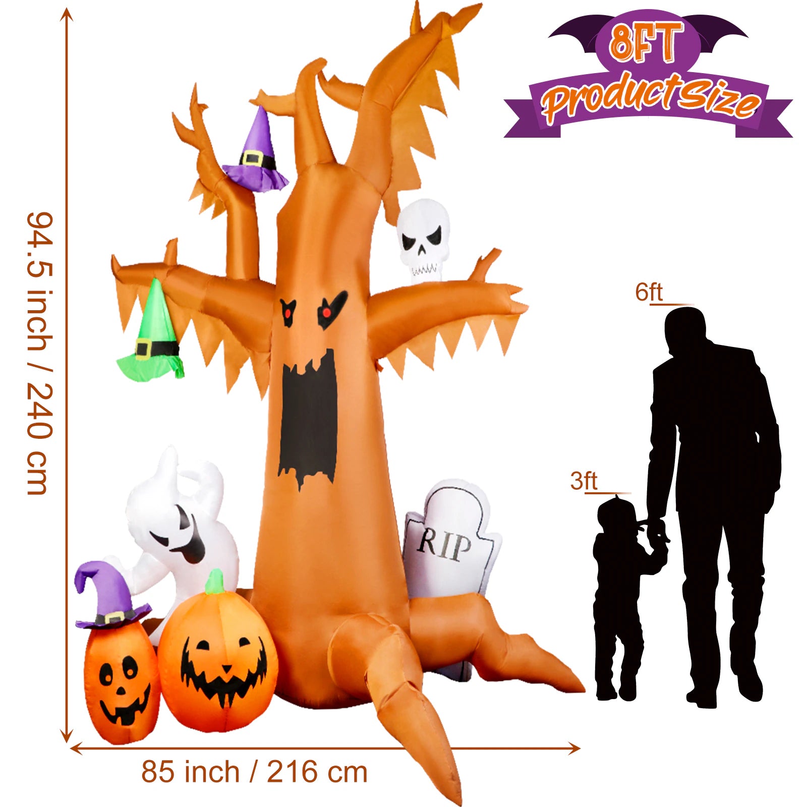8ft Halloween Scary Tree Inflatable Decoration