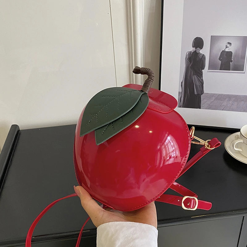 Round Watermelon/Apple Fruit Purse Shoulder Handbag