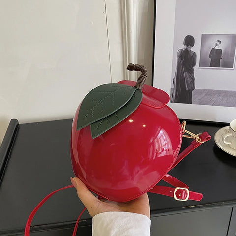 Round Watermelon/Apple Fruit Purse Shoulder Handbag