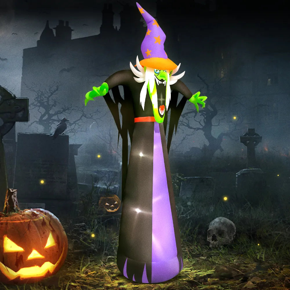 10FT Tall Inflatable Witch LED Lights