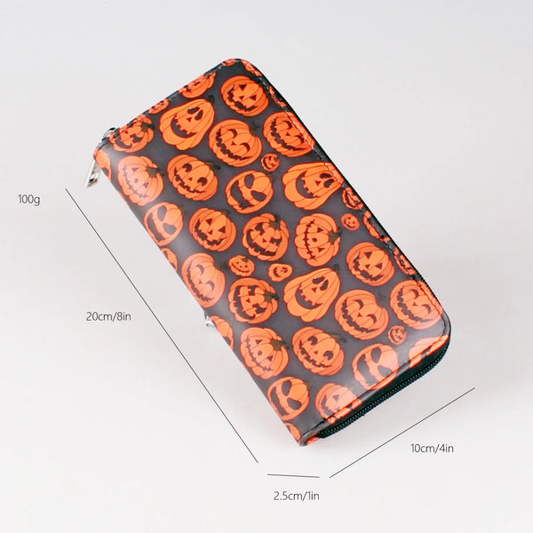 Halloween Pumpkin Zipper Wallet