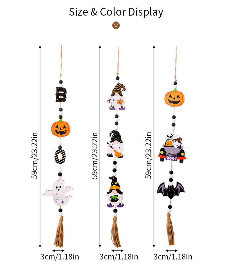3pc Set Wooden Hanging Halloween Wall Decorations
