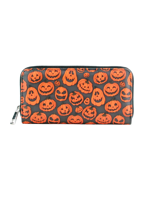 Halloween Pumpkin Zipper Wallet