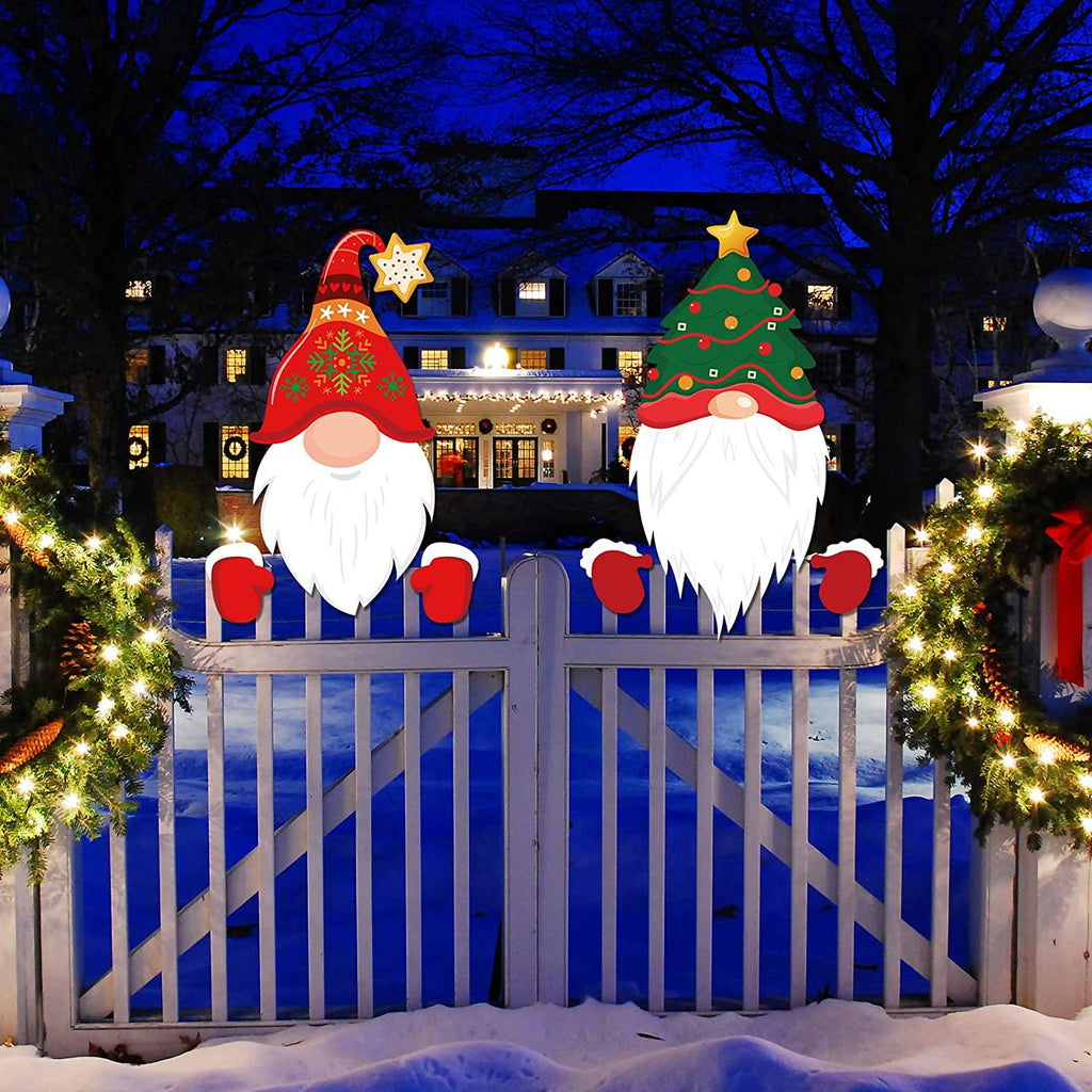 4Pcs Santa Peepers Christmas Outdoor Decoration