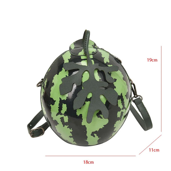Round Watermelon/Apple Fruit Purse Shoulder Handbag