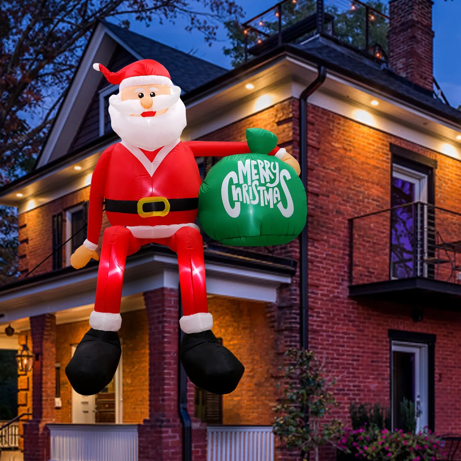 8ft Climbing Santa LED Christmas Inflatable