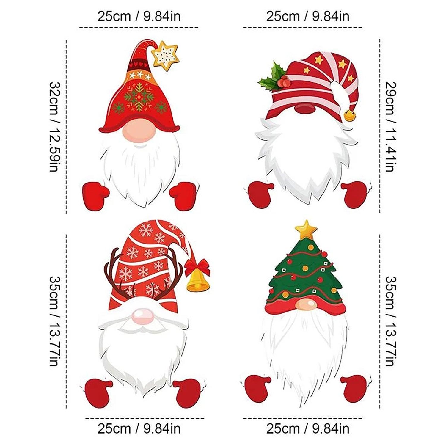 4Pcs Santa Peepers Christmas Outdoor Decoration