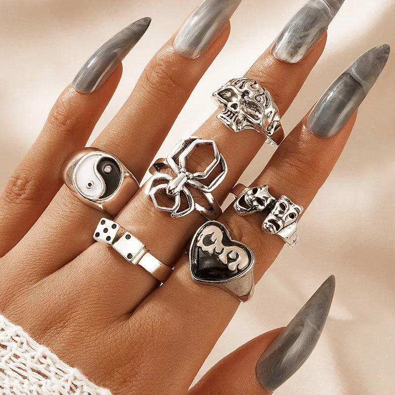 6pc Gothic Style Rings
