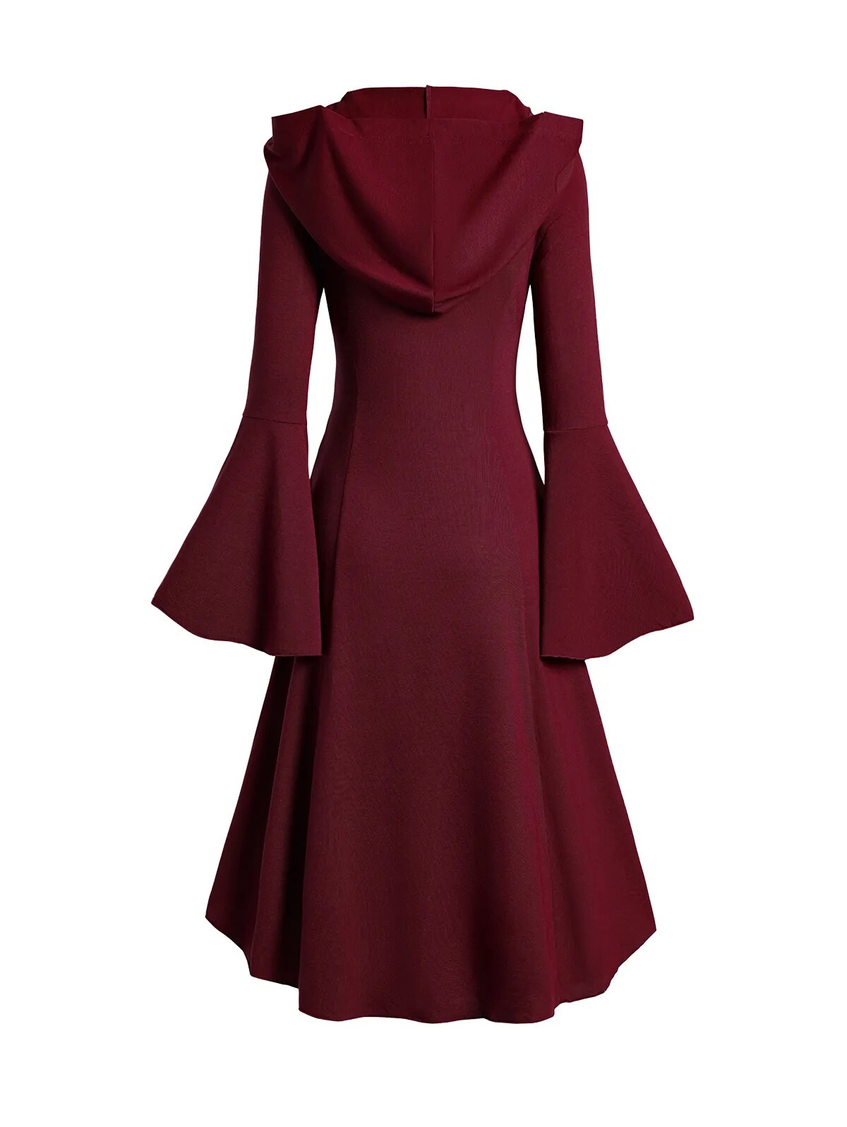 Flare Long Sleeve Buckle Dress