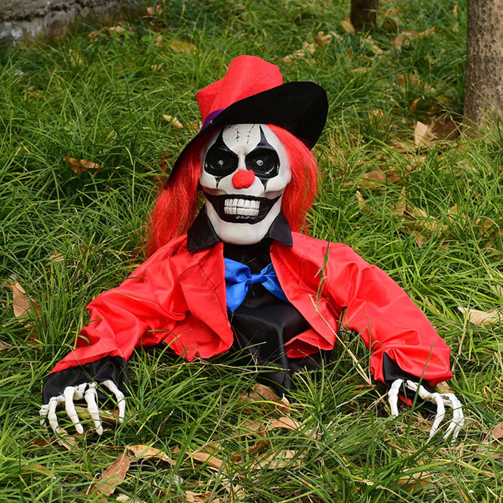 Evil Clown Glowing Eyes Halloween Decoration