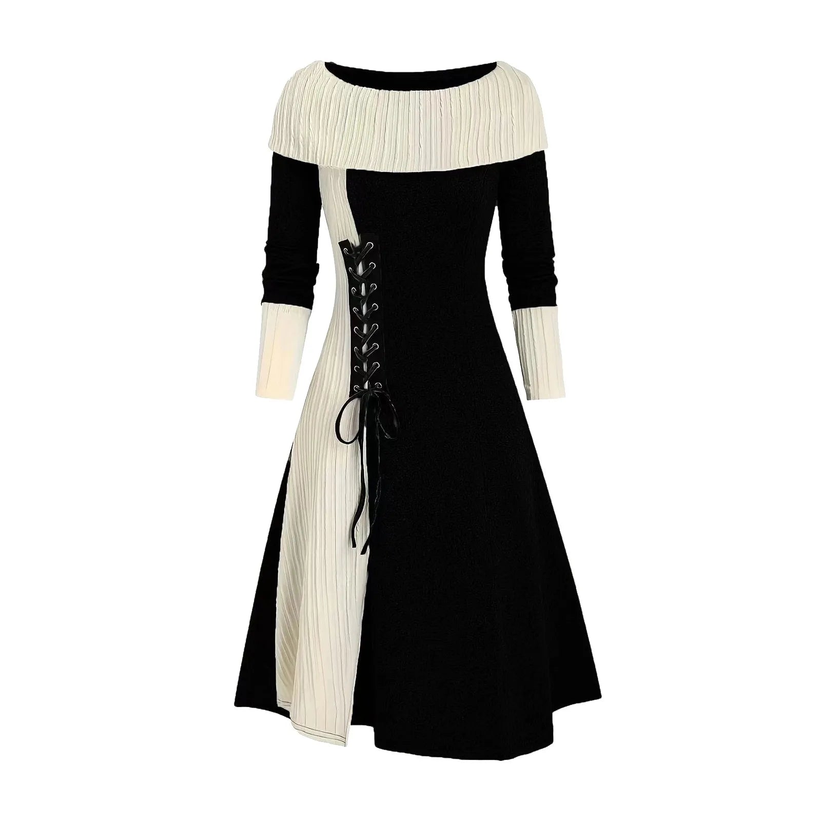 Knitted Lace Up Dress