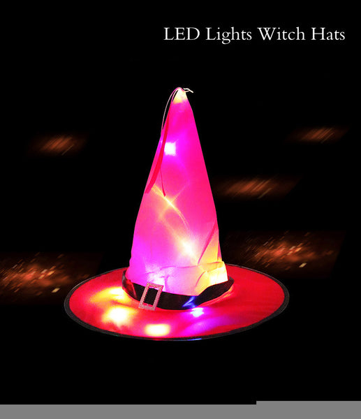 4pc Set LED Witch Hat Hanging Decorations