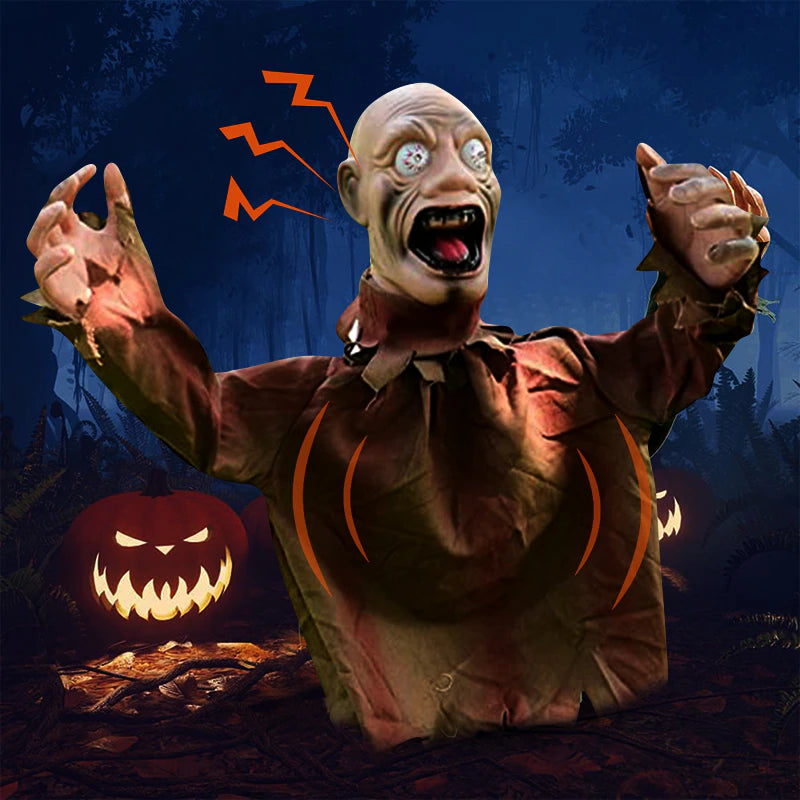 Halloween Scary Sound Activated Glowing Doll Decoration