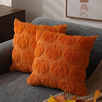 1 pc Pumpkin Print Fall Throw Pillow Cover